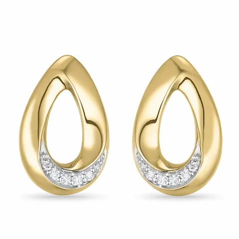 Tropfen Diamant Ohrstecker in 14 Karat Gold und Weißgold mit Diamant