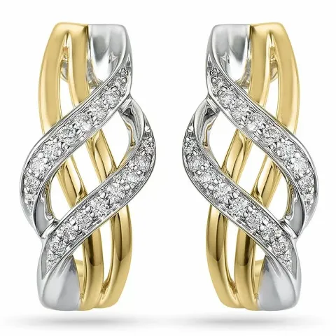 Diamant Ohrstecker in 14 Karat Gold und Weißgold mit Diamant