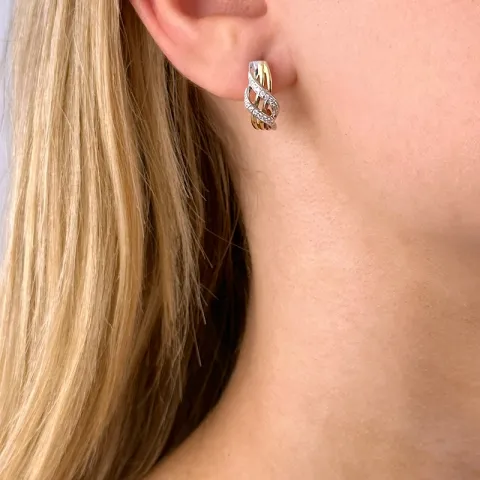 Diamant Ohrstecker in 14 Karat Gold und Weißgold mit Diamant
