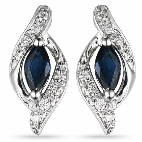 Saphir diamantohrringe in 14 karat weißgold mit diamanten und saphiren