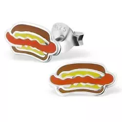 Hotdog Ohrringe in Silber