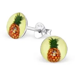 Ananas Ohrringe in Silber