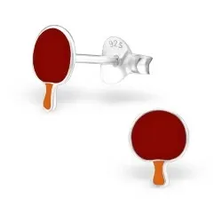 Tischtennisschläger Ohrringe in Silber