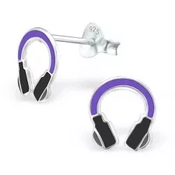 Kopfhörer Ohrringe in Silber