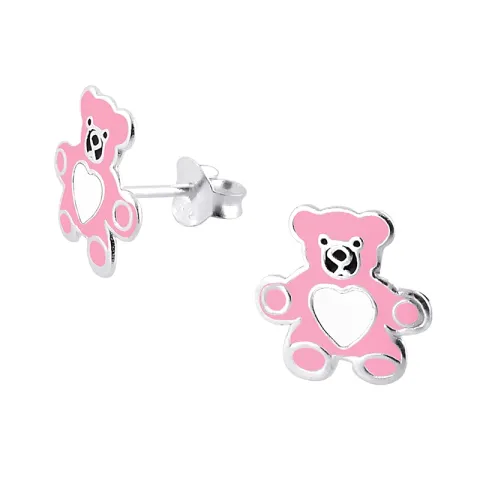 Teddybär Ohrstecker in Silber