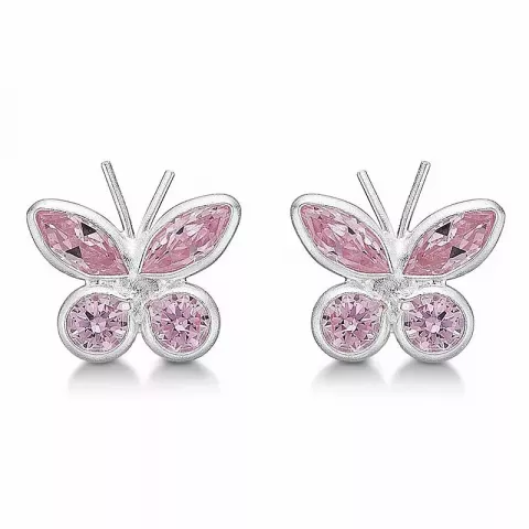 Aagaard Schmetterling Ohrringe in Silber rosa Zirkon