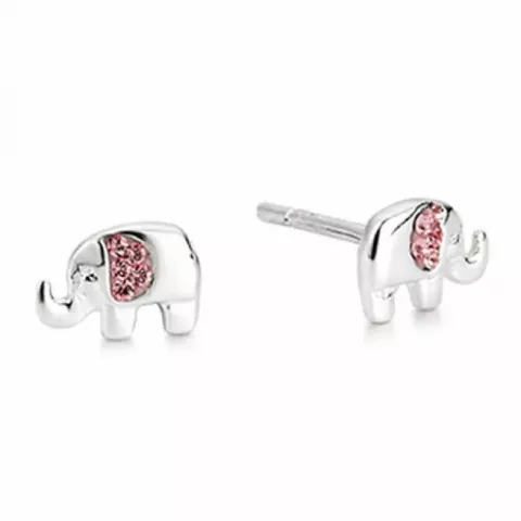 Aagaard Elefant Ohrringe in Silber rosa Zirkon