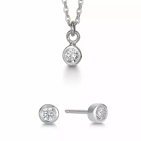 Elegant Aagaard Zirkon Schmuck Set in Silber weißen Zirkonen