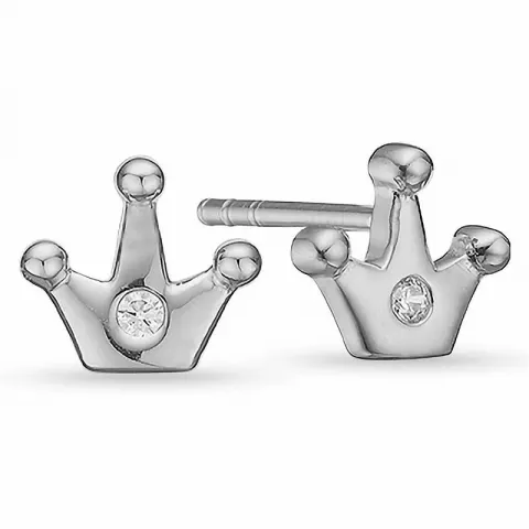 Aagaard Krone Ohrringe in Silber weißem Zirkon