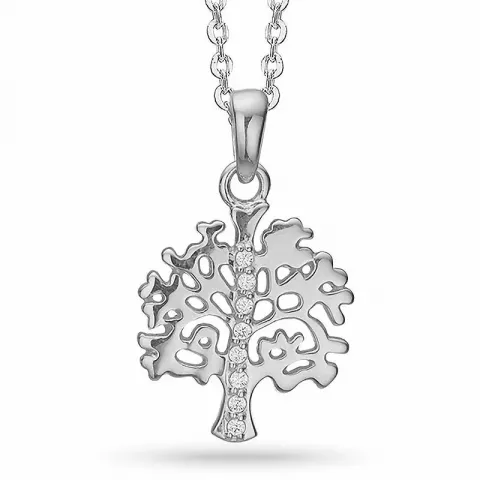 Aagaard Lebensbaum Halskette mit Anhänger in Silber weißem Zirkon