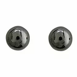 6 mm Aagaard runden Ohrringe in Silber grauen hematit