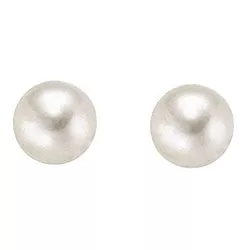 8 mm Aagaard runden weißen Perle Ohrstecker in 8 Karat Gold