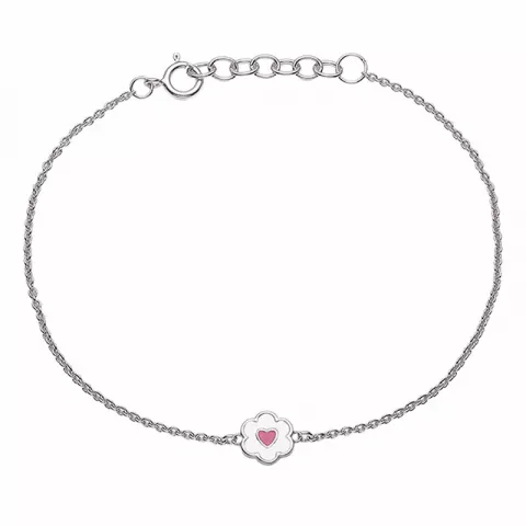 Aagaard Blume Armband in Silber weißem Emaille pink Emaille