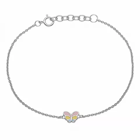 Aagaard Schmetterling Armband in Silber pink Emaille blauem Emaille gelbem Emaille