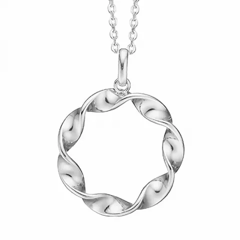 gewunden Aagaard Kreis Halskette mit Anhänger in Silber