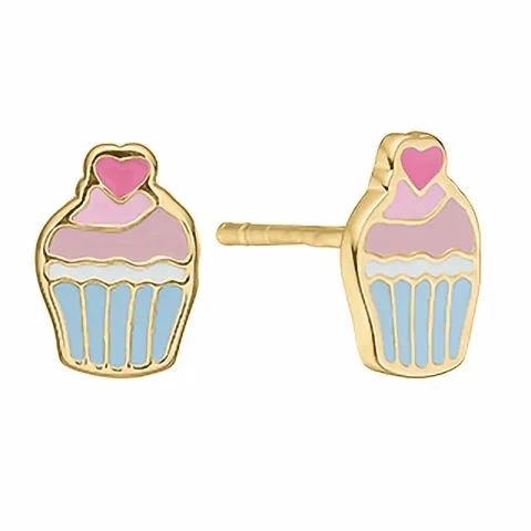 Aagaard cup cake Ohrringe in Silber pink Emaille blauem Emaille hellblauem Emaille rosa Emaille