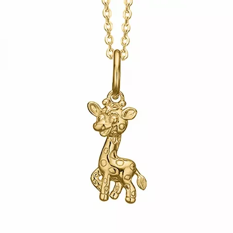 Aagaard Giraffe Anhänger mit Halskette in vergoldetem Sterlingsilber