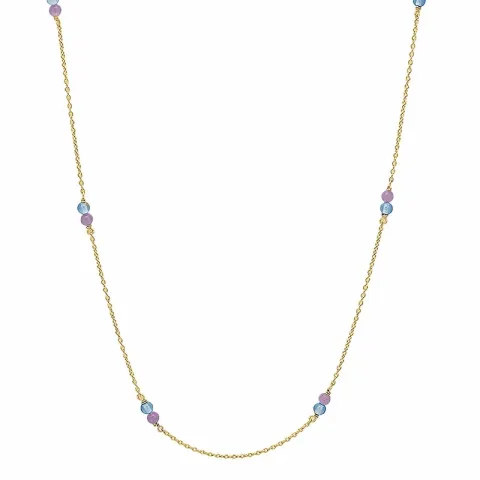 Aagaard Halskette in vergoldetem Sterlingsilber violettem Amethyst blauem Quarz