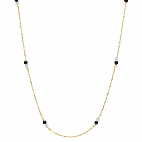 Aagaard Halskette in vergoldetem Sterlingsilber schwarz Onyx grünem Amazonit