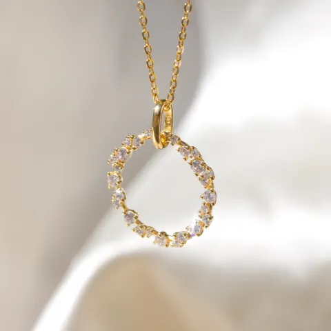 immerwährende Liebe Aagaard Halskette mit Anhänger in vergoldetem Sterlingsilber