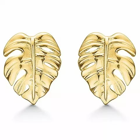 Støvring Design Blatt Ohrringe in 8 Karat Gold