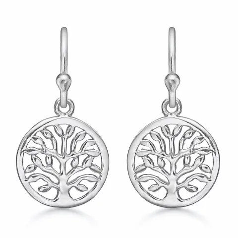 lange Støvring Design Lebensbaum Ohrringe in rhodiniertem Silber
