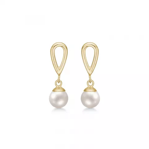 Støvring Design tropfenförmigen Perle Ohrringe in 14 Karat Gold