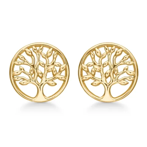 12 mm Støvring Design Lebensbaum Ohrringe in vergoldetem Sterlingsilber