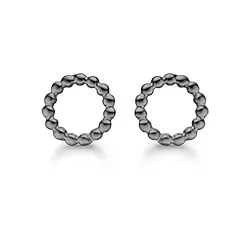 Støvring Design runden Ohrringe in schwarzes rhodiniertes Silber