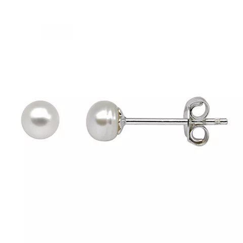 4 mm Støvring Design weißen Perle Ohrringe in Silber