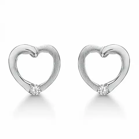 Støvring Design Herz Ohrringe in Silber weißem Diamant