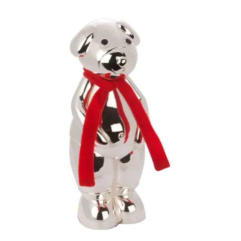 Taufgeschenk: Teddybär Spardose in versilbert  Modell: 250-86002