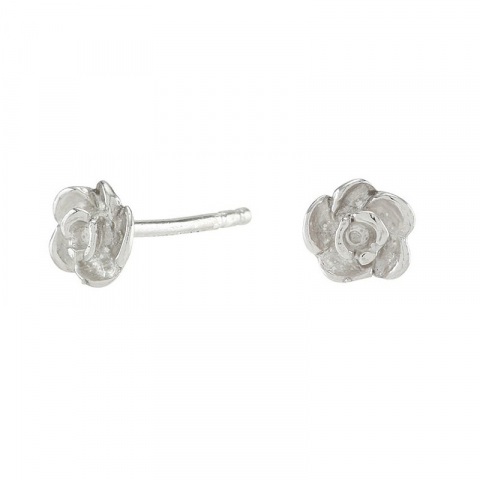 kleinen Siersbøl Blume Ohrringe in Silber