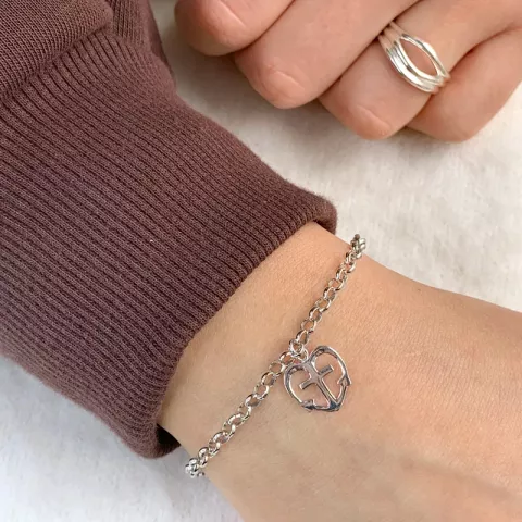 Kinder Siersbøl Glaube-Hoffnung-Liebe Armband in Silber