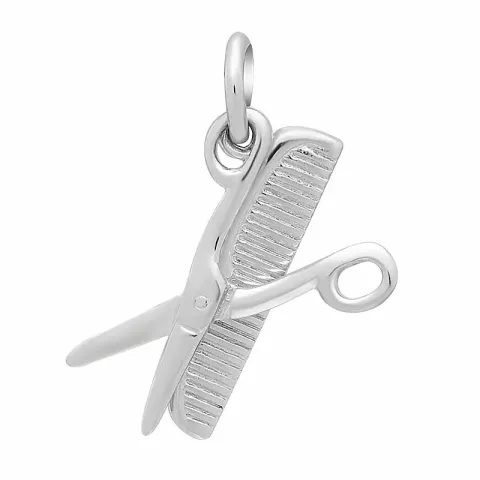 Siersbøl Kamm und Schere Anhänger mit Kette in Silber