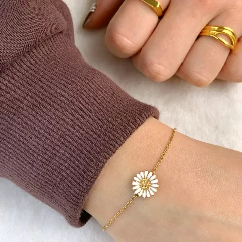 10 mm Siersbøl Marguerite Armband in vergoldetem Sterlingsilber