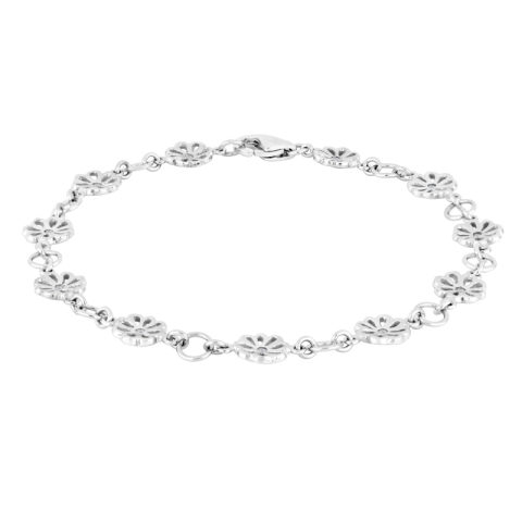Siersbøl Blume Armband in rhodiniertem Silber