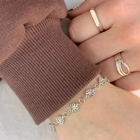 Siersbøl Blume Armband in rhodiniertem Silber