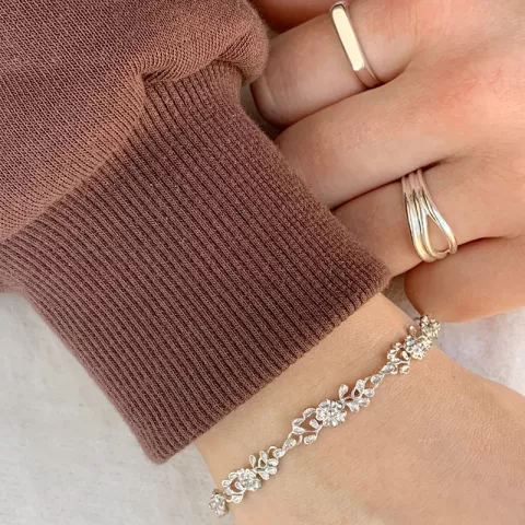 Siersbøl Blume Armband in rhodiniertem Silber