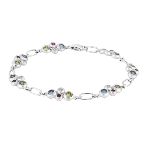 Siersbøl Zirkon Armband in rhodiniertem Silber mehrfarbigem Zirkon