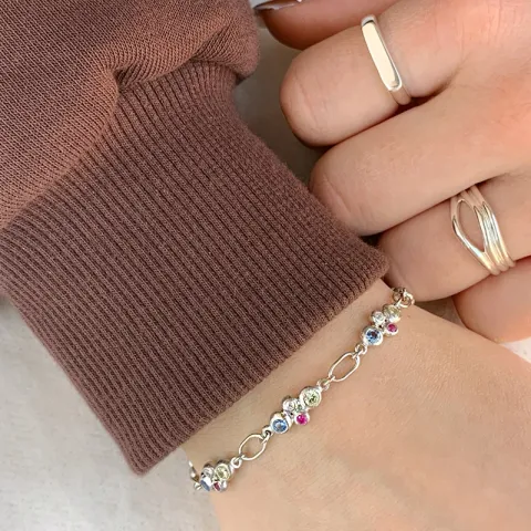 Siersbøl Zirkon Armband in rhodiniertem Silber mehrfarbigem Zirkon