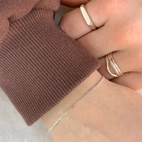 Siersbøl Panzerarmband in rhodiniertem Silber