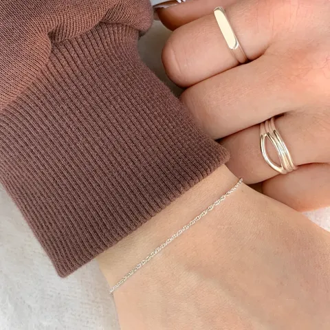 Siersbøl cordel-Armband in rhodiniertem Silber