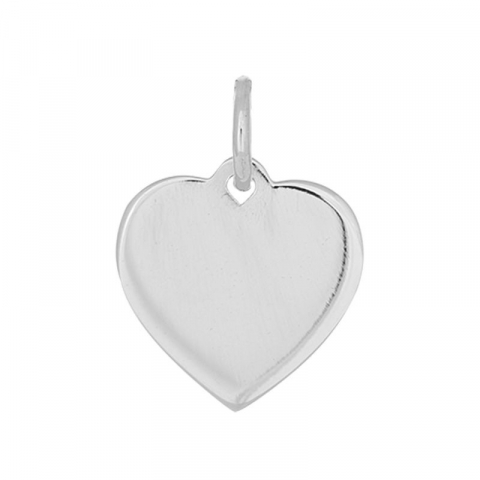 13 mm Siersbøl Herz Anhänger in rhodiniertem Silber