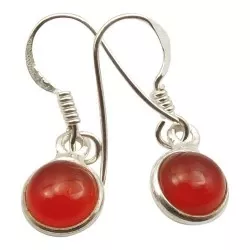 Kleinen runden rotem Ohrringe in Silber