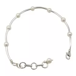 Runder weißem Perle Armband aus Silber