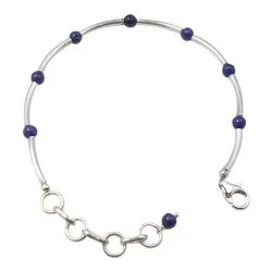 Runder blauem Armband aus Silber
