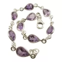 Tropfen violettem Amethyst Armband aus Silber