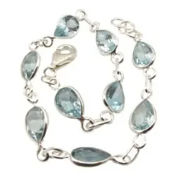 Tropfen blauem Topas Armband aus Silber