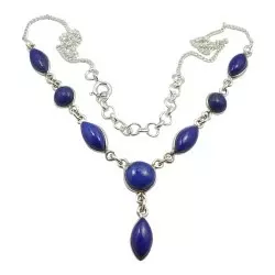 blauem Halskette aus Silber